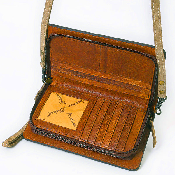 ADBG1717 American Darling Genuine Suede Organizer Bag Western Boot Stitched Clutch