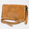 ADBG1717 American Darling Genuine Suede Organizer Bag Western Boot Stitched Clutch