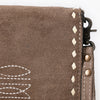 ADBG1717 American Darling Genuine Suede Organizer Bag Western Boot Stitched Clutch