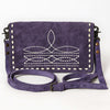 ADBG1717 American Darling Genuine Suede Organizer Bag | Western Boot Stitched Clutch