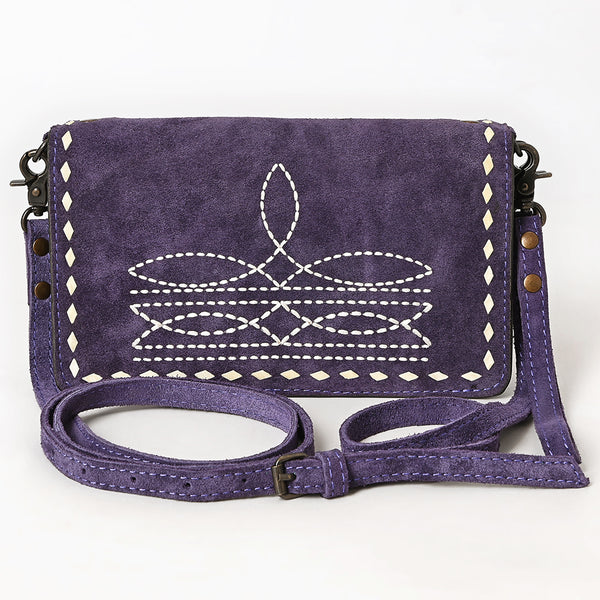 ADBG1717 American Darling Genuine Suede Organizer Bag | Western Boot Stitched Clutch
