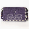 ADBG1717 American Darling Genuine Suede Organizer Bag | Western Boot Stitched Clutch