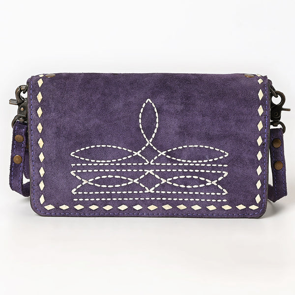 ADBG1717 American Darling Genuine Suede Organizer Bag | Western Boot Stitched Clutch
