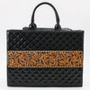 ADBGA775 American Darling Quilted Hand Tooled Genuine Leather Tote Bag