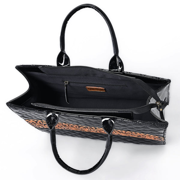 ADBGA775 American Darling Quilted Hand Tooled Genuine Leather Tote Bag