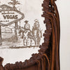 ADBGM619 Western Fringe Messenger Bag - Hair-On Leather with Las Vegas Cowgirl Print & Whipstitch Detail