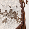ADBGM620 Western Messenger Bag - Hair-On Leather Fringe Bag with Cowboy Desert Scene & Whipstitch Detail