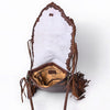 ADBGM620 Western Messenger Bag - Hair-On Leather Fringe Bag with Cowboy Desert Scene & Whipstitch Detail