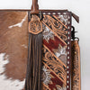 ADBG1718 American Darling Hair-On Cowhide Fringe Tote Bag | Hand-Tooled Western Shoulder Bag