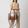 ADBG1718 American Darling Hair-On Cowhide Fringe Tote Bag | Hand-Tooled Western Shoulder Bag