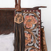 ADBG1718 American Darling Hair-On Cowhide Fringe Tote Bag | Hand-Tooled Western Shoulder Bag