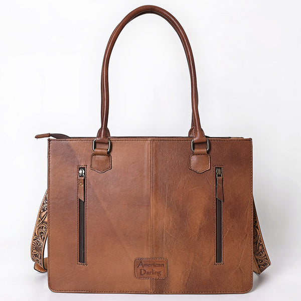 ADBG1718 American Darling Hair-On Cowhide Fringe Tote Bag | Hand-Tooled Western Shoulder Bag