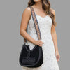 ADBG1720 American Darling Black Genuine Suede Hobo Bag | Boot Stitched Hand-Tooled Strap