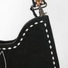 ADBG1720 American Darling Black Genuine Suede Hobo Bag | Boot Stitched Hand-Tooled Strap