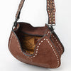 ADBG1720 American Darling Genuine Suede Hobo Bag | Boot Stitched Tooled Leather Strap