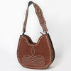 ADBG1720 American Darling Genuine Suede Hobo Bag Boot Stitched Tooled Leather Strap