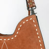 ADBG1720 American Darling Genuine Suede Hobo Bag | Boot Stitched Tooled Leather Strap
