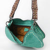 ADBG1720 American Darling Genuine Suede Hobo Bag Boot Stitched Tooled Leather Strap