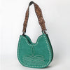 ADBG1720 American Darling Genuine Suede Hobo Bag | Boot Stitched Tooled Leather Strap