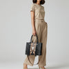 ADBG1721 American Darling Hand Tooled Floral & Crocodile Embossed Leather Western Tote Bag