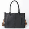 ADBG1721 American Darling Hand Tooled Floral & Crocodile Embossed Leather Western Tote Bag