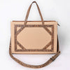 ADBG1725 American Darling Western Leather Tote Bag with Hand Tooled Floral Carved Panels