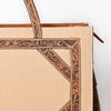 ADBG1725 American Darling Western Leather Tote Bag with Hand Tooled Floral Carved Panels