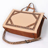 ADBG1725 American Darling Western Leather Tote Bag with Hand Tooled Floral Carved Panels