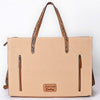 ADBG1725 American Darling Western Leather Tote Bag with Hand Tooled Floral Carved Panels
