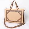ADBG1725 American Darling Western Leather Tote Bag with Hand Tooled Floral Carved Panels