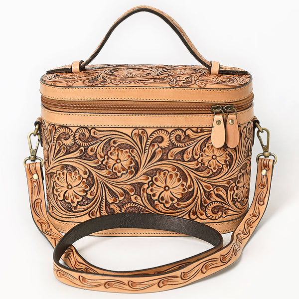 ADBGA779 American Darling Hand Tooled Floral Carved Genuine Leather Jewelry Case