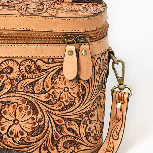 ADBGA779 American Darling Hand Tooled Floral Carved Genuine Leather Jewelry Case