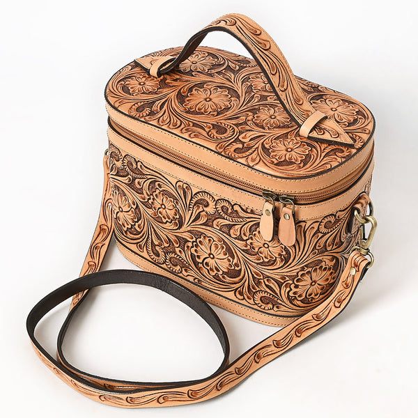 ADBGA779 American Darling Hand Tooled Floral Carved Genuine Leather Jewelry Case