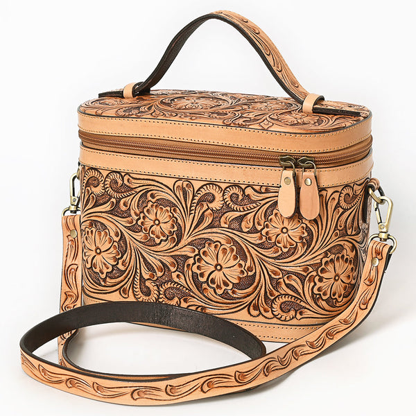 ADBGA779 American Darling Hand Tooled Floral Carved Genuine Leather Jewelry Case