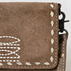 ADBG1712 American Darling Genuine Suede Crossbody Bag | Western Boot Stitched Crossbody Purse