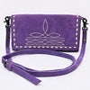 ADBG1712 American Darling Genuine Suede Crossbody Bag | Western Boot Stitched Crossbody Purse