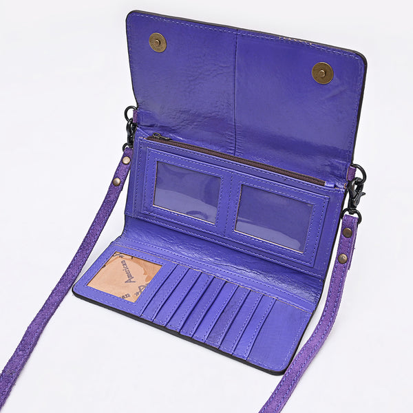 ADBG1712 American Darling Genuine Suede Crossbody Bag | Western Boot Stitched Crossbody Purse