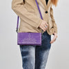 ADBG1712 American Darling Genuine Suede Crossbody Bag | Western Boot Stitched Crossbody Purse