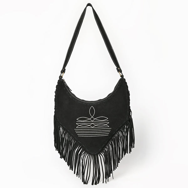 ADBGA733 American Darling Fringe Boot Stitched Genuine Leather Small Cross body Bag