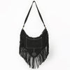 ADBGA733 American Darling Fringe Boot Stitched Genuine Leather Small Cross body Bag