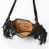 ADBGA733 American Darling Fringe Boot Stitched Genuine Leather Small Cross body Bag