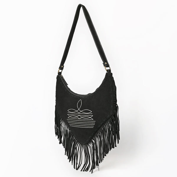 ADBGA733 American Darling Fringe Boot Stitched Genuine Leather Small Cross body Bag