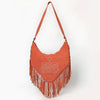 ADBGA733 American Darling Fringe Boot Stitched Genuine Leather Small Cross body Bag