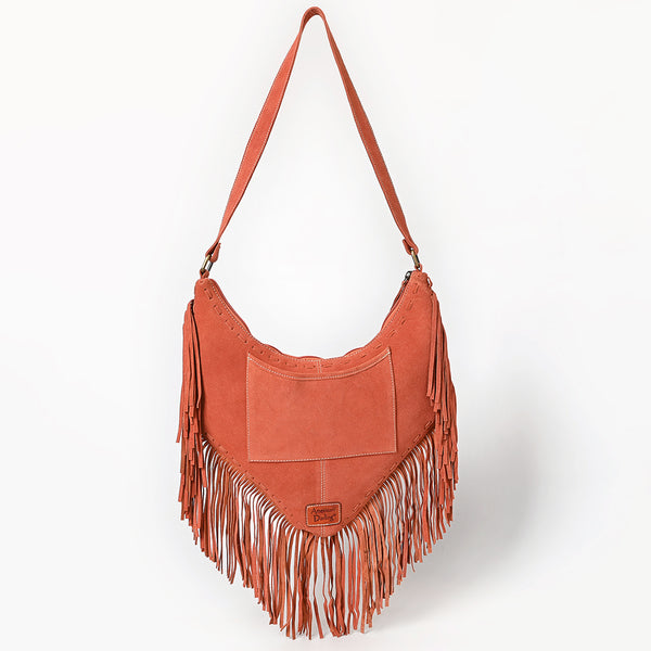 ADBGA733 American Darling Fringe Boot Stitched Genuine Leather Small Cross body Bag