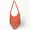 ADBGA733 American Darling Fringe Boot Stitched Genuine Leather Small Cross body Bag