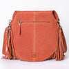 ADBGA713 American Darling Western Boot Stitched Genuine Suede Leather Fringe Messenger Bag
