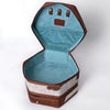 ADBGA781 Hexagon Tooled Leather & Cowhide Western Travel Case - Dual Zippers with Handle