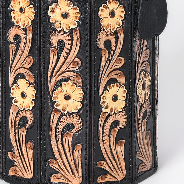 ADBGA783 American Darling Handcrafted Genuine Leather Jewelry Case Floral Carved