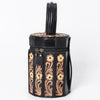 ADBGA783 American Darling Handcrafted Genuine Leather Jewelry Case Floral Carved