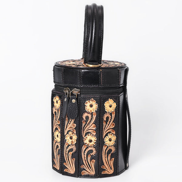 ADBGA783 American Darling Handcrafted Genuine Leather Jewelry Case Floral Carved